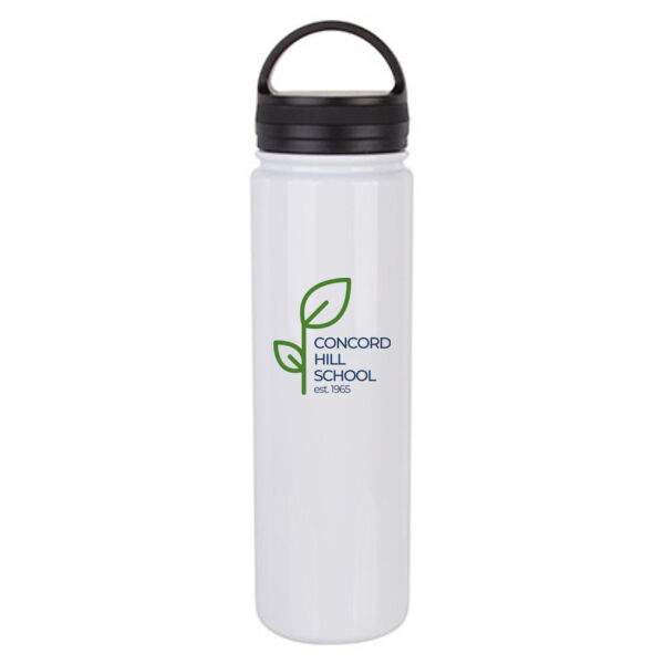 23oz Stainless Steel Bottle w/Portable Lid - Sublimated Logo Thumbnail